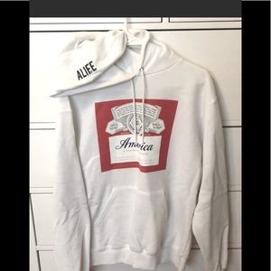 ALIFE Champion America Budweiser White Hoodie